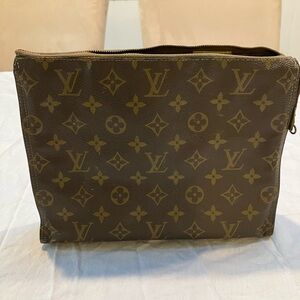 Louis Vuitton Brown Monogram rare French Company Cosmetic bag